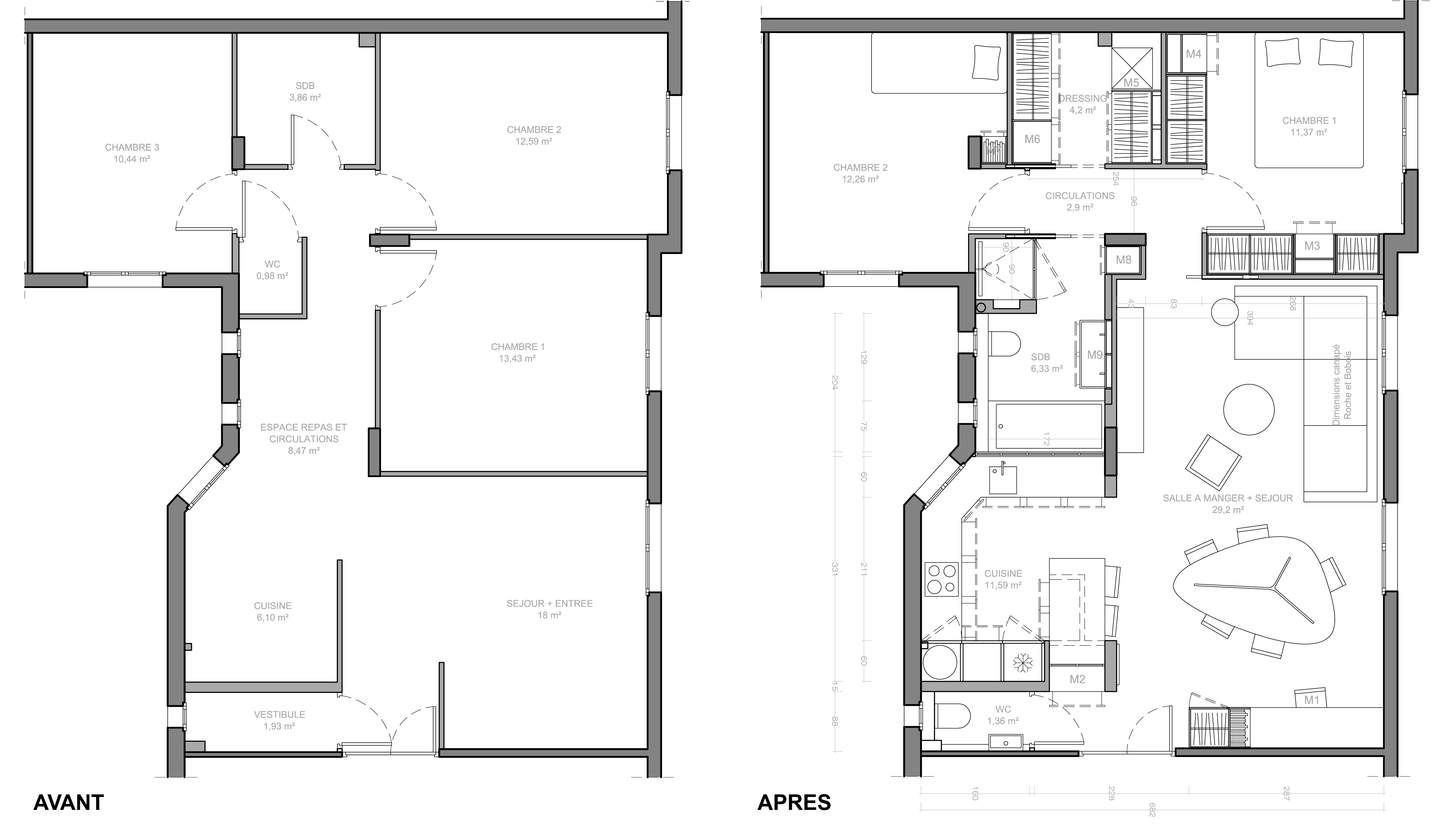 Un appartement familial de 76 m²